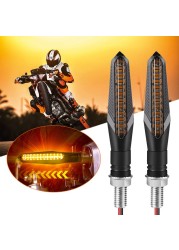 2pcs Motorcycle LED Turn Signals Indicator 12V Amber Flasher Arrow Signals Light