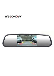 Parking Assistance System 4.3 Inch TFT LCD Monitor Rear View Mirror With 4 LED Lights Car Rear View Camera