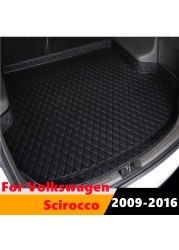 Cengair Car Trunk Mat All Weather Tail Boot Luggage Pad Carpet High Side Cargo Liner For Volkswagen VW Scirocco 2009 2010-2016