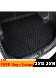 Sengayer Car Trunk Mat All Weather Auto Tail Boot Luggage Pad Carpet High Side Cargo Liner Fit For Ford Kuga Escape 2013 14-2019