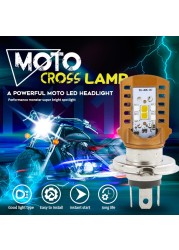 8W 850LM LED Motorcycle H4 Headlight COB Bulbs Motorbike Scooter Headlamp Light High Low Beam All-in-on 6500K White DC 12V