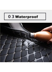 SJ 6 Colors Waterproof Car Trunk Mat Cargo Liner Boot Pad Fit for Volkswagen VW Magotan (2007-2019 year) 2008-09-10-11-12-2018