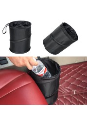 1PC Car Trash Can Backpack Black Waterproof Car Garbage Bag For Little Leak Proof Car Cooler Bag-Car Garbage Bag With Side Pocket