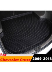 Sengayer Car Trunk Mat All Weather Auto Tail Boot Luggage Pad Carpet High Side Cargo Liner For Chevrolet Cruze Sedan 2009-2018