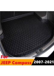 Sengayer Car Trunk Mat All Weather Auto Tail Boot Luggage Pad Carpet High Side Cargo Liner Fit For Jeep Compass 2007 2008-2021