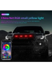 Car Accessories Front Grille LED Light For Off-road Pickup SUV Explosion Flashing Lights Warning Daytime Running Control By Phone App