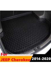 Sengayer Car Trunk Mat All Weather Auto Tail Boot Luggage Pad Carpet High Side Cargo Liner Fit For Jeep Cherokee 2014 2015-2020