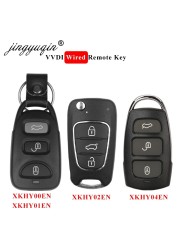 jingyuqin 5pcs XKHY00EN XKHY01EN XKHY02EN XKHY04EN Wired Remote Universal Remote Car Key for Xhorse VVDI Tool for Hyundai Style