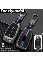 Car Key Case For Hyundai Elantra Solaris Tucson i30 i35 i40 KONA Genesis Santa Fe Azera Zinc Alloy Car Key Case Cover