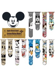 Disney Mickey Minnie Silicone Strap For Apple Watch Band 44mm 45mm 42mm 40mm 38mm 41mm iWatch Bracelet Apple watch 6 5 3 SE 7