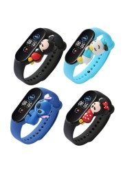 Applicable Cartoon Disney Mi Band 5 6 Smart Watch Wristband Mickey Minnie Stitch Cute Doll Adjustable Mi Band Replacement Strap