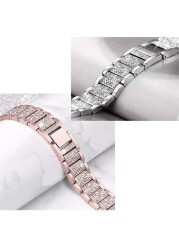 diamond case + strap for apple watch band 45mm 41mm 44mm 40mm 42mm 38mm stainless steel bracelet korea cover iwatch 5 4 3 SE 6 7