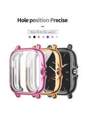 For Amazfit- GTS 2 Full Coverage Protective Case Cover Transparent TPU For Huami Amazfit GTS 2E Smart Watch Protector A1968 A06 21