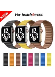 الجلود ربط حزام ل أبل ساعة 7 6 5 4 SE الفرقة 40 مللي متر 44 مللي متر الأصلي المغناطيسي ل iwatch سلسلة 3 38 مللي متر 42 مللي متر استبدال حزام