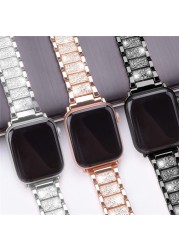 stainless steel diamond band for apple watch 7 6SE5431 strap 40mm 44mm for iwatch series 38mm 42mm41mm 45mm women metal bracelet