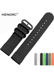 High quality 6 colors NATO watchband 18mm 20mm 22mm 24mm nylon waterproof watch band strap sport stainless steel bracelet buckle