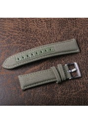 Hemsut - Canvas watch straps, nylon watch straps, green quality, quick release, steel buckle 18mm 20mm 22mm 24mm