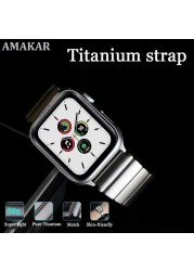 Titanium Strap For Apple Watch Band 44mm 42mm 40mm 38mm 45mm Pure Titanium Bracelet For Iwatch 7 6 Se 5 4 3 Series Accessories