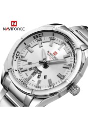 NAVIFORCE ساعة الرجال أفضل ماركة الرجال الساعات كامل الصلب مقاوم للماء عادية كوارتز تاريخ الرياضة العسكرية ساعة معصم Relogio Masculino