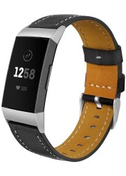 Leather Watch Bands for Fitbit Charge 3 SE, Fitbit Charge 4 Watch Accessories