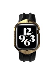 luxury steel brand watch cover for apple watch 6 se 5 44mm 42mm protector sport case for iwatch 6 se 5 4 3 gold protector