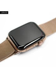 URVOI شبكة حزام ل أبل سلسلة ساعة 7 6 SE 543 milanese حلقة الفرقة ل iwatch الفولاذ المقاوم للصدأ الألوان أسود فضي أزرق 4145 مللي متر