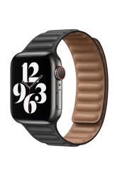 Leather Link for Apple Watch Band 44mm 40mm 45mm 41mm 38mm 42mm Magnetic Loop Watchband Bracelet iWatch Serie 3 5 4 SE 6 7 Strap