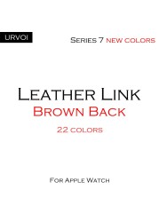 URVOI Leather Link For Apple Watch Series 7 6 SE 5 4 321 Leather Band Two Tone Strap With Magnetic Loop Buckle Brown Back