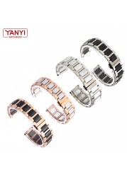 ceramic bracelet in stainless steel watchband 12 13 14 15 16 17 18 20 22mm watch strap women man fashion wrist band