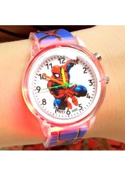 Disney Spiderman Watch for Kids, Shiny Leather, Quartz, Gift for Boys and Girls, SALE