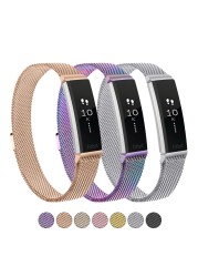 Milanese حزام حزام (استيك) ساعة ل Fitbit HR/Fitbit ألتا المعادن المغناطيسي حلقة دائرية استبدال سوار ل Fitbit ألتا مربط الساعة