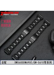 For Casio G-SHOCK DW-5600 DW6900 DW9600 GW-M5610 Black Plastic Strap Stainless Steel Buckle Men Bracelet Band Watch Accessories