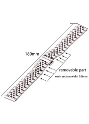 أحزمة ساعة من الفولاذ المقاوم للصدأ مطلية بالفضة ، إكسسوارات سوار ساعة معدنية ، 16 18 19 20 21 22 مللي متر