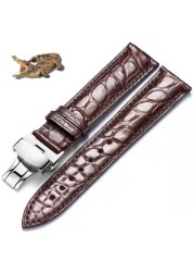 Quick release crocodile genuine leather watch strap parts red white 20mm 22mm animal skin straps with wooden box and tool