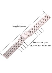 Stainless Steel Watch Strap Bracelet 18mm 20mm 22mm 24mm Women Men Solid Polished Metal Watch Band For Gear S3 Watch Accessories