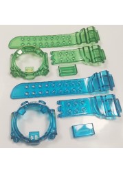 DW8200 Watchband Ice Bezel Transparent Watchband and Cover Customize Colorful Silicone Bracelet Replacement for DW8200 with Tools