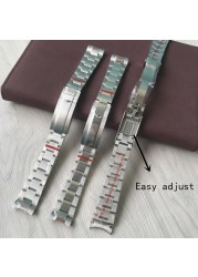 20mm High Quality 904L Stainless Steel Watchband Silver Bracelet With Glidelock Clasp Buckle Only For RX Submariner GMT Watch