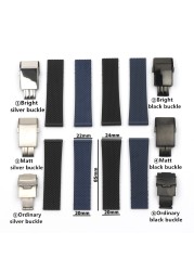 Top quality black dark blue soft silicone rubber watch band for navitimer/avenger/breitling strap 22mm 24mm logos bracelet on