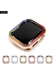 URVOI Full Glitter Rhinestone Case for Apple Watch series 6 5 4 SE Sturdy Metal Frame with Crystal Cover for iWatch Protection