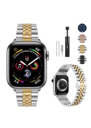 Metal Strap for Apple Watch 7 45mm 41mm Series 6 5 4 SE 44mm 40mm Stainless Steel Bracelet Wristband for iwatch 3 2 1 42mm 38mm