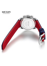 MEGIR - Genuine Leather and Stainless Steel Watch Strap, Fabric Strap Accessory