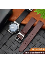 Genuine Leather Watch Band For Swatch Gb274 Gn239 Gb294 Gb287 Men's And Women's 17mm Watch Strap