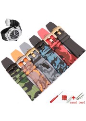 Watch accessories 28mm suitable for AP strap high-end camouflage silicone strap pin buckle men waterproof sports rubber strap