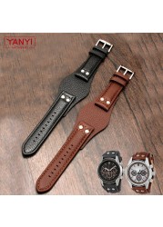 Genuine leather men's watch band, 22mm strap with engraving mat CH2891 CH3051 CH2564 CH2565