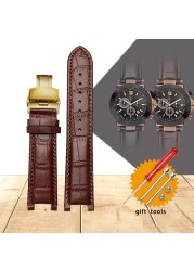 Slub style prong cowhide leather watch strap for GC gu-ess pasha male bracelet 20*11mm 22*13mm prong end watchband butterfly strap