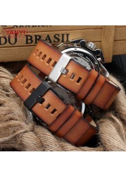 Genuine leather bracelet for diesel DZ7406 DZ7408 DZ4476 DZ4343 watch strap brown watchband 22mm 24 26mm retro wrist band