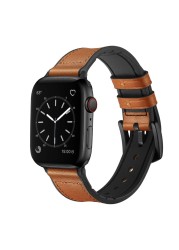 Silicone leather strap for apple watch, 44mm 40mm strap for iwatch 38mm 42mm, Apple watch series 6 5 4 3 SE 2 1 watch band