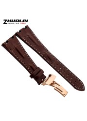 Watch Band for AP Straps 28mm Black | Blue 100% Genuine Leather Handmade Watch Band Strap with Steel Deploying Buckle Watchband