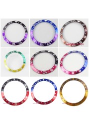 38mm*30.6mm Bezel Watch Insert Fit For 40mm GMT Automatic Men's Watch Aluminum Bezel Ring Red/Blue/Purple/Green/Gold