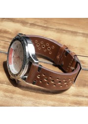 Onthelevel Leather Watch Strap 18mm 20mm 22mm 24mm Durable Coffee Brown Color Watch Band Quick Release Watch Straps Replacement